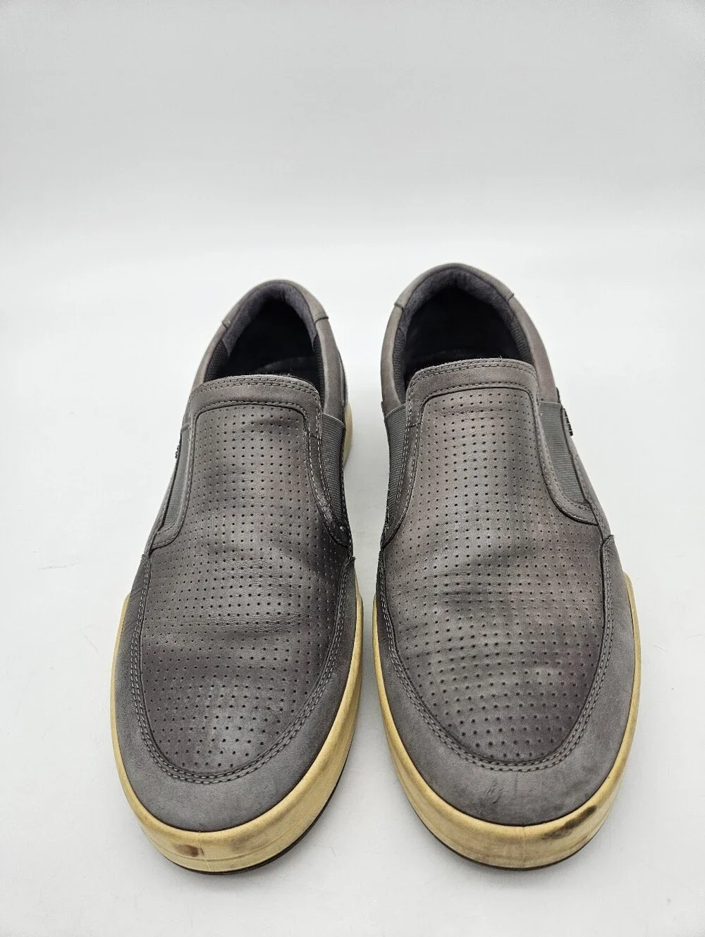 ECCO Collin 2.0 Shoes Men's Size 11 Gray Leather Slip On Casual Loafers
